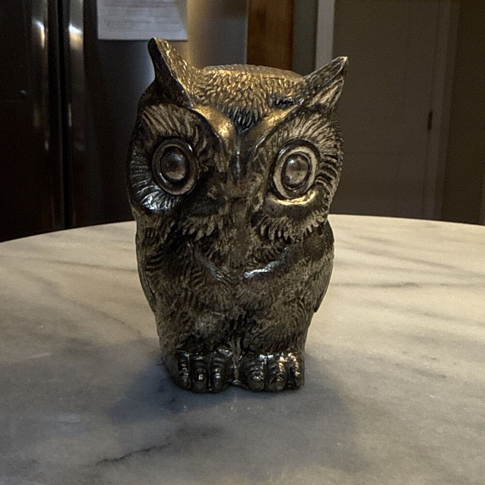 Vintage MCM Brass Owl Figurine